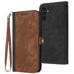 YX0020 For Samsung Galaxy A24 4G (162.1 x 77.6 x 8.3mm) Phone Wallet Case Anti-scratch Leather Stand Cover with Strap