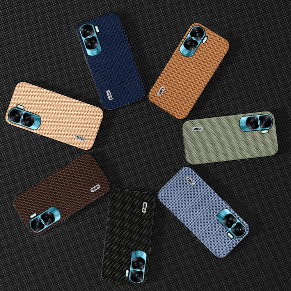 ABEEL For Honor X50i 5G / 90 Lite 5G Carbon Fiber Texture Phone Case Leather Coated PC+TPU Back Cover