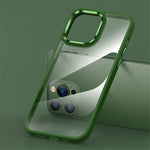 Crystal Clear PC+TPU Case for iPhone 15 Shockproof Slim Phone Cover with Metal Lens Frame