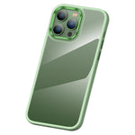 Crystal Clear PC+TPU Case for iPhone 15 Shockproof Slim Phone Cover with Metal Lens Frame