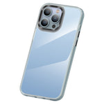 Crystal Clear PC+TPU Case for iPhone 15 Shockproof Slim Phone Cover with Metal Lens Frame