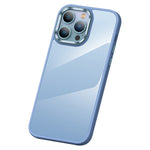 Crystal Clear PC+TPU Case for iPhone 15 Shockproof Slim Phone Cover with Metal Lens Frame