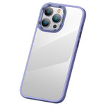 Crystal Clear PC+TPU Case for iPhone 15 Shockproof Slim Phone Cover with Metal Lens Frame