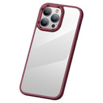 Crystal Clear PC+TPU Case for iPhone 15 Shockproof Slim Phone Cover with Metal Lens Frame