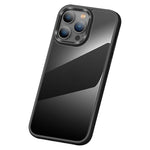Crystal Clear PC+TPU Case for iPhone 15 Shockproof Slim Phone Cover with Metal Lens Frame