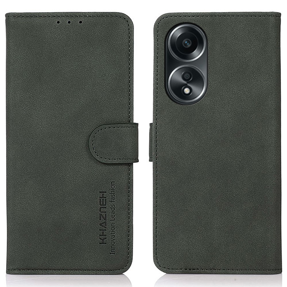 KHAZNEH For Oppo A58 4G PU Leather Smartphone Case Textured Wallet Stand Phone Cover