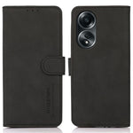 KHAZNEH For Oppo A78 4G Textured Wallet Stand Cover Magnetic Closure PU Leather Smartphone Case