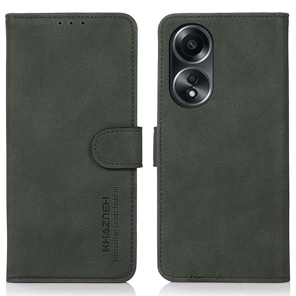 KHAZNEH For Oppo A78 4G Textured Wallet Stand Cover Magnetic Closure PU Leather Smartphone Case