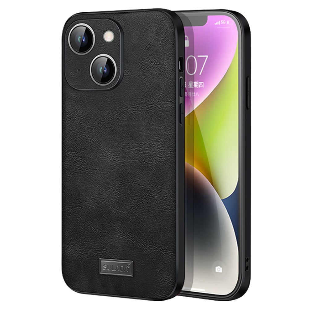 SULADA For iPhone 15 PU Leather Coated TPU+PC Phone Cover Drop Protection Back Case