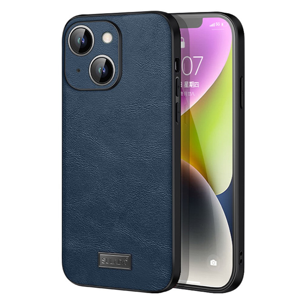 SULADA For iPhone 15 PU Leather Coated TPU+PC Phone Cover Drop Protection Back Case