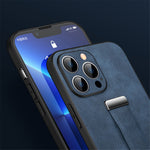 SULADA Fashion Series for iPhone 15 Pro Max Case Crazy Horse Texture PU+PC+TPU Phone Shell with Strap Kickstand