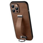 SULADA Fashion Series for iPhone 15 Pro Max Case Crazy Horse Texture PU+PC+TPU Phone Shell with Strap Kickstand