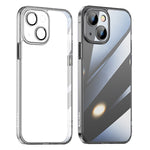 SULADA Crystal Steel Series TPU+Tempered Glass Clear Case for iPhone 15 Plus Anti-Scratch Protective Phone Cover
