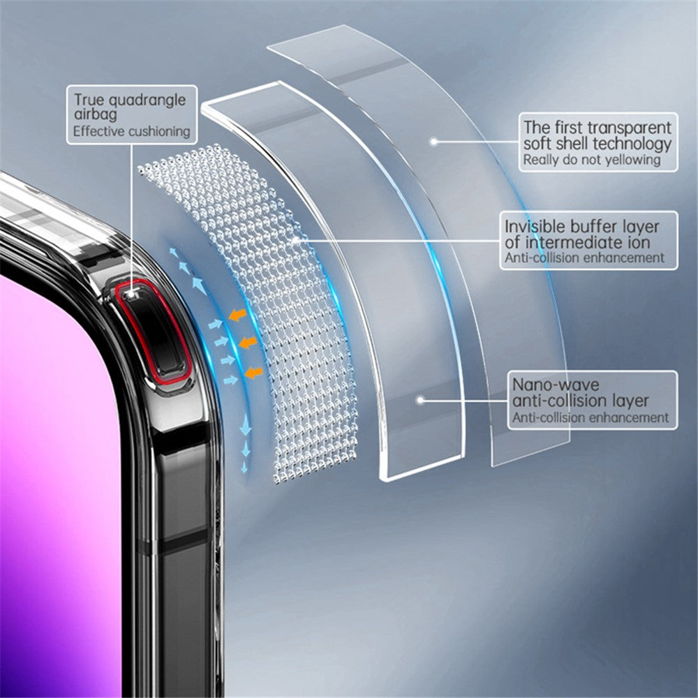 SULADA Crystal Steel Series TPU+Tempered Glass Clear Case for iPhone 15 Plus Anti-Scratch Protective Phone Cover