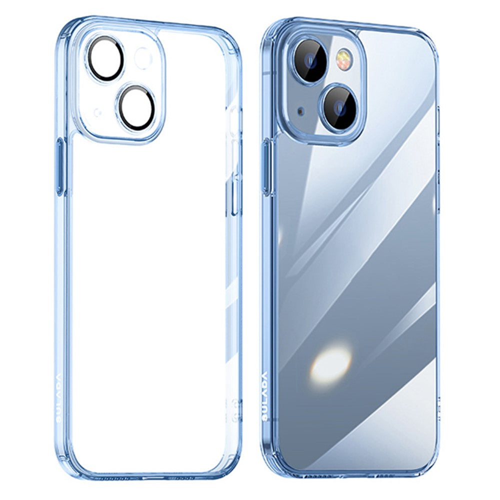 SULADA Crystal Steel Series TPU+Tempered Glass Clear Case for iPhone 15 Plus Anti-Scratch Protective Phone Cover