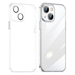 SULADA Crystal Steel Series TPU+Tempered Glass Clear Case for iPhone 15 Plus Anti-Scratch Protective Phone Cover
