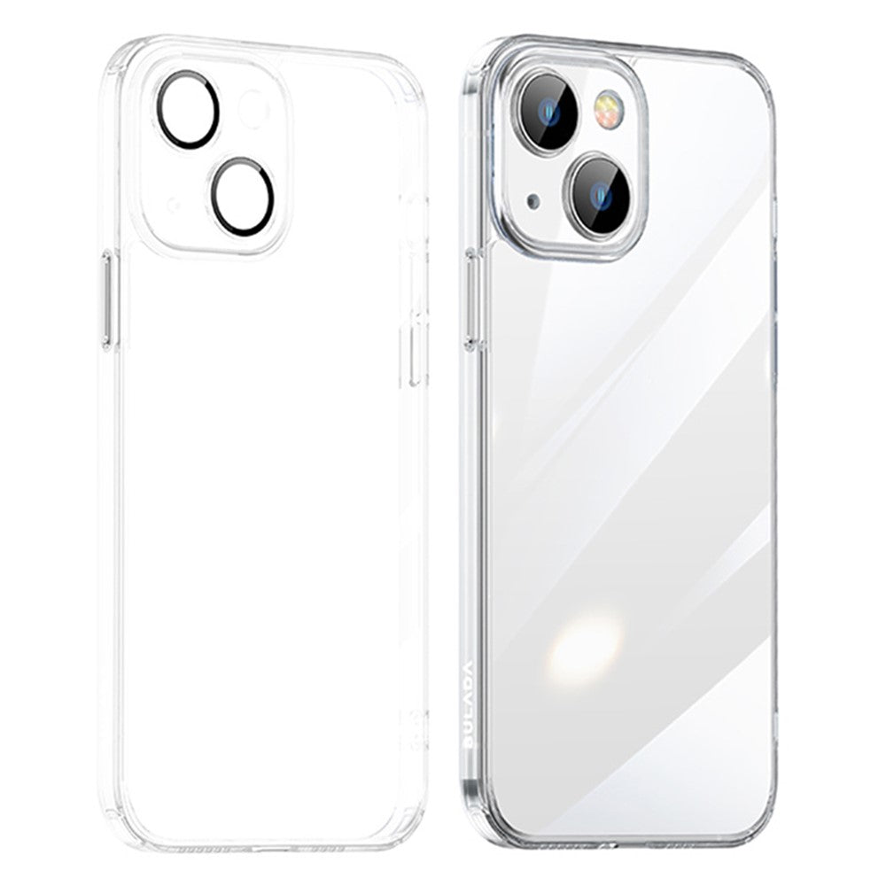 SULADA Crystal Steel Series TPU+Tempered Glass Clear Case for iPhone 15 Plus Anti-Scratch Protective Phone Cover
