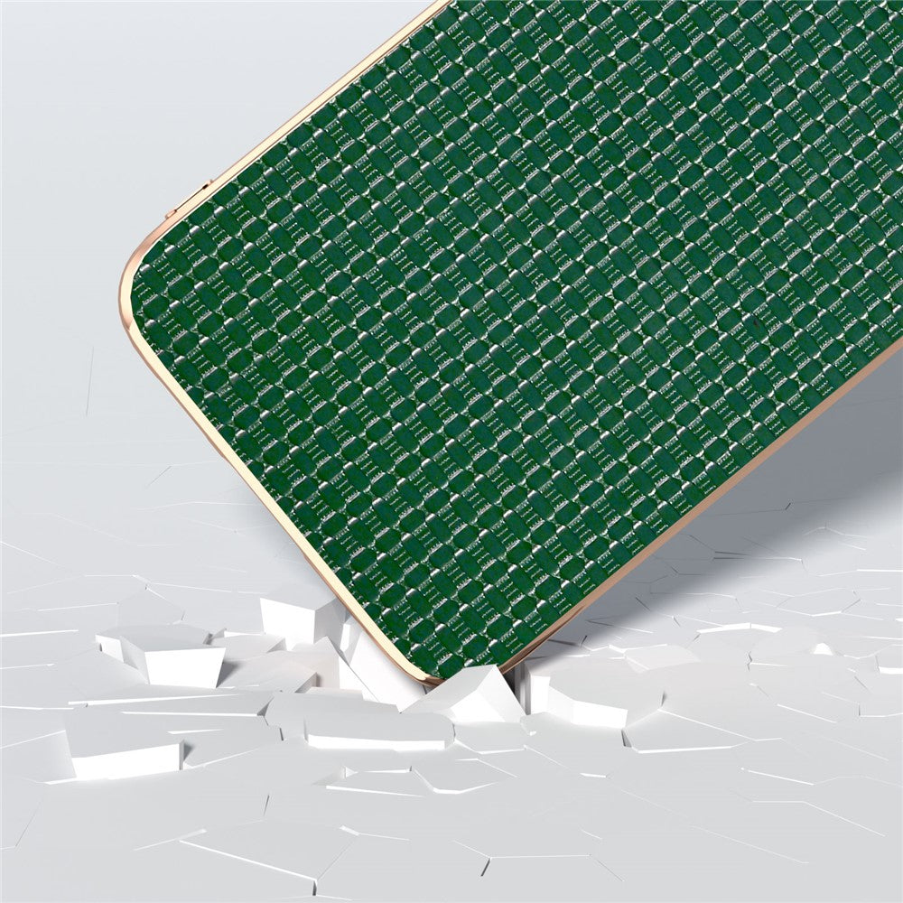 For Samsung Galaxy S23 FE Nano Electroplating Phone Case Textured Cowhide Leather Coated TPU+PC Cover