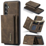 DG.MING M1 Series for Samsung Galaxy S23 FE Leather Coated TPU+PC Phone Case Kickstand Detachable Wallet Cover