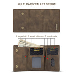 DG.MING M1 Series for Samsung Galaxy S23 FE Leather Coated TPU+PC Phone Case Kickstand Detachable Wallet Cover