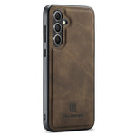 DG.MING M1 Series for Samsung Galaxy S23 FE Leather Coated TPU+PC Phone Case Kickstand Detachable Wallet Cover