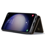 DG.MING M1 Series for Samsung Galaxy S23 FE Leather Coated TPU+PC Phone Case Kickstand Detachable Wallet Cover