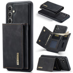DG.MING M1 Series for Samsung Galaxy S23 FE Leather Coated TPU+PC Phone Case Kickstand Detachable Wallet Cover