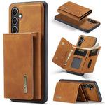 DG.MING M1 Series for Samsung Galaxy S23 FE Leather Coated TPU+PC Phone Case Kickstand Detachable Wallet Cover