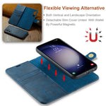 DG.MING for Samsung Galaxy S23 FE Detachable Phone Cover Split Leather Wallet Stand Phone Case