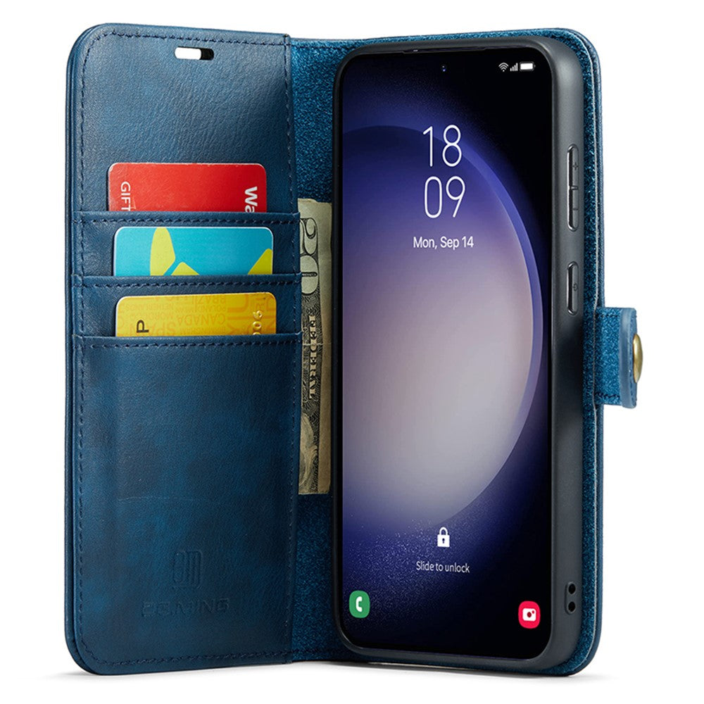 DG.MING for Samsung Galaxy S23 FE Detachable Phone Cover Split Leather Wallet Stand Phone Case