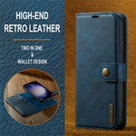 DG.MING for Samsung Galaxy S23 FE Detachable Phone Cover Split Leather Wallet Stand Phone Case