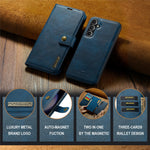 DG.MING for Samsung Galaxy S23 FE Detachable Phone Cover Split Leather Wallet Stand Phone Case