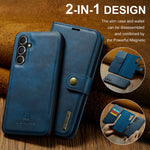 DG.MING for Samsung Galaxy S23 FE Detachable Phone Cover Split Leather Wallet Stand Phone Case