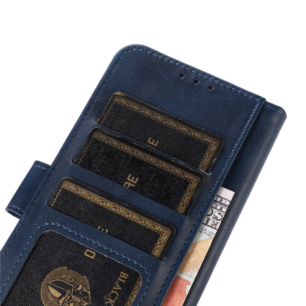 For Oppo A58 5G Cowhide Texture Phone Case Folio Flip Wallet Stand Leather Phone Cover