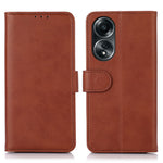 For Oppo A58 5G Cowhide Texture Phone Case Folio Flip Wallet Stand Leather Phone Cover