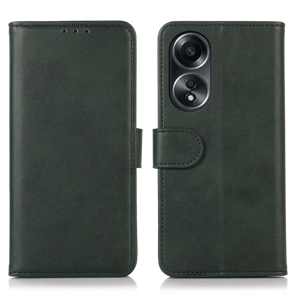 For Oppo A58 4G Cowhide Texture Phone Case Wallet Stand Shockproof Leather Phone Cover