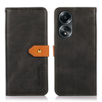 KHAZNEH For Oppo A58 5G Leather Wallet Phone Cover Foldable Stand Cowhide Texture Case
