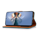 KHAZNEH For Oppo A58 5G Leather Wallet Phone Cover Foldable Stand Cowhide Texture Case
