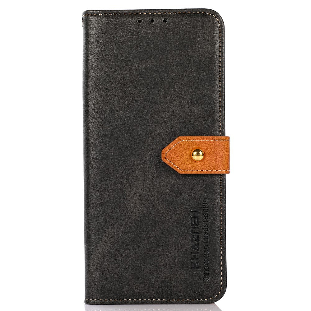 KHAZNEH For Oppo A58 5G Leather Wallet Phone Cover Foldable Stand Cowhide Texture Case