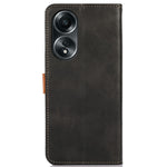 KHAZNEH For Oppo A58 5G Leather Wallet Phone Cover Foldable Stand Cowhide Texture Case