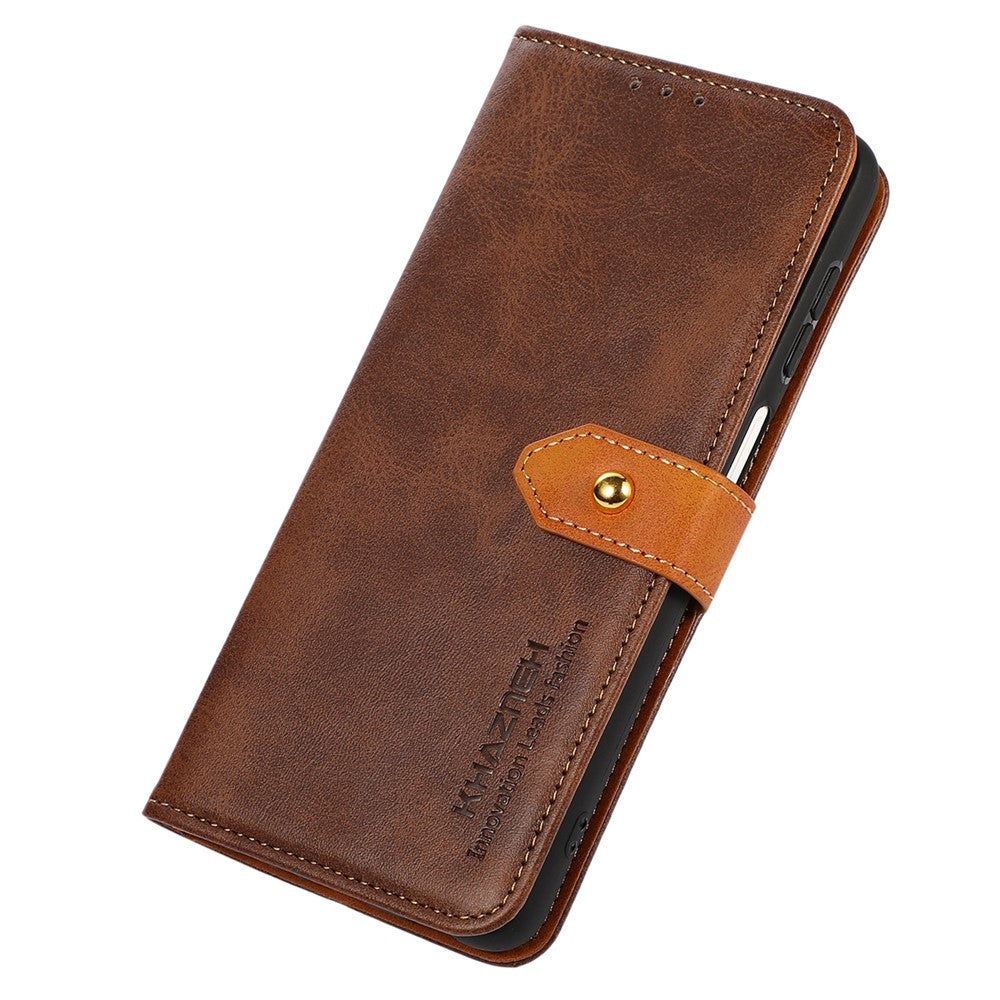 KHAZNEH For Oppo A78 4G Bump Proof Leather Wallet Phone Cover Stand Cowhide Texture Case