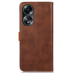 KHAZNEH For Oppo A78 4G Bump Proof Leather Wallet Phone Cover Stand Cowhide Texture Case