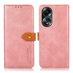 KHAZNEH For Oppo A78 4G Bump Proof Leather Wallet Phone Cover Stand Cowhide Texture Case