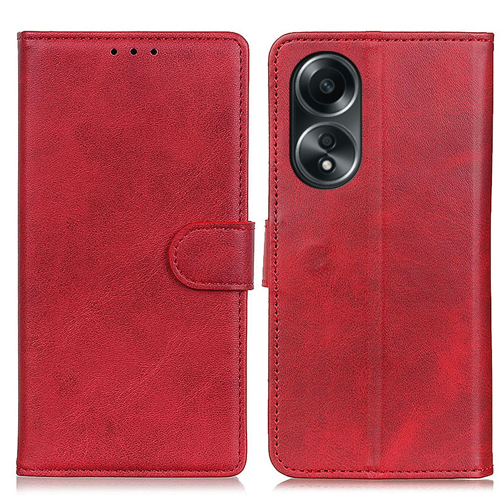 For Oppo A58 4G PU Leather Anti-drop Phone Case Cowhide Texture Wallet Stand Cover