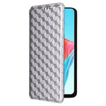 For Oppo A58 4G Rhombus Imprinted Wallet Phone Case Anti-drop PU Leather Stand Cover