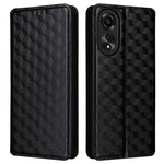 For Oppo A58 4G Rhombus Imprinted Wallet Phone Case Anti-drop PU Leather Stand Cover