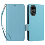 For Oppo A58 4G Litchi Texture Phone Case Leather Wallet Stand Cover with Strap