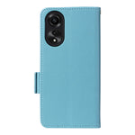 For Oppo A58 4G Litchi Texture Phone Case Leather Wallet Stand Cover with Strap