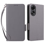 For Oppo A58 4G Litchi Texture Phone Case Leather Wallet Stand Cover with Strap
