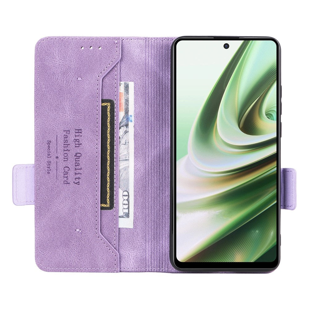 OnePlus Nord CE3 5G Hårdvarudekor mobilskal PU-läder Plånboksfodral Stativ Fallskyddande Fodral